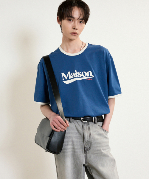 Maison Ringer Maison Logo Ringer T-Shirt (Blue) TNTS5E212B2(Tシャツ/カットソー)|TNGT(ティーエヌジー ...