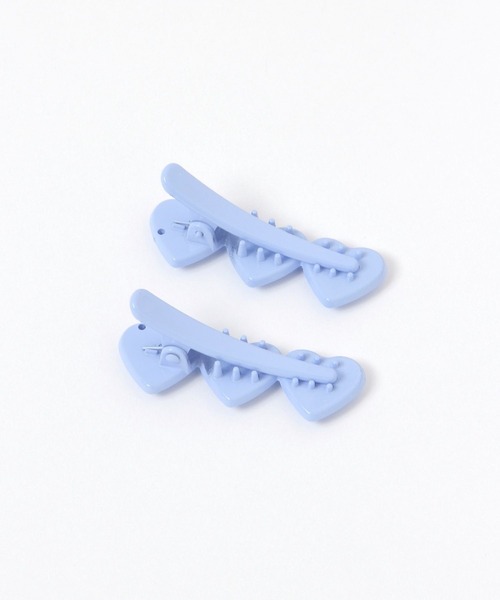 repipi armario(レピピ アルマリオ)の「【2個SET】プックリハートクリップ(バレッタ/ヘアクリップ・キッズ・ブルー/ホワイト・ONESIZE)」の3枚目の写真