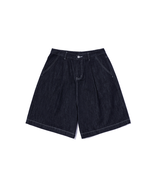 CHAMBROS（チャンブロス）の「ワイドノンフェイドワンタックバミューダデニムハーフパンツ[ディープブルーインディゴ]（その他パンツ・レディース・その他・MEDIUM/LARGE/X-LARGE/XX-LARGE）」の6枚目の写真