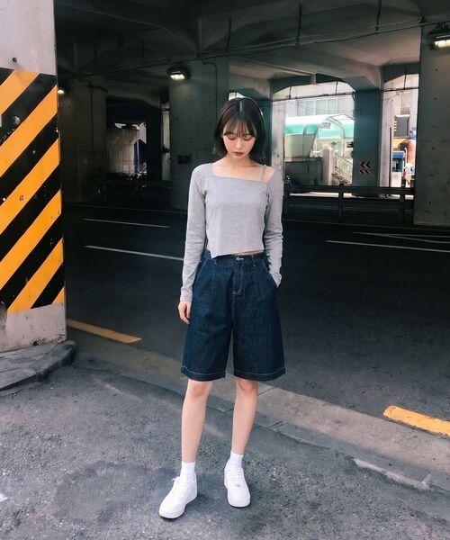 CHAMBROS（チャンブロス）の「ワイドノンフェイドワンタックバミューダデニムハーフパンツ[ディープブルーインディゴ]（その他パンツ・レディース・その他・MEDIUM/LARGE/X-LARGE/XX-LARGE）」の8枚目の写真
