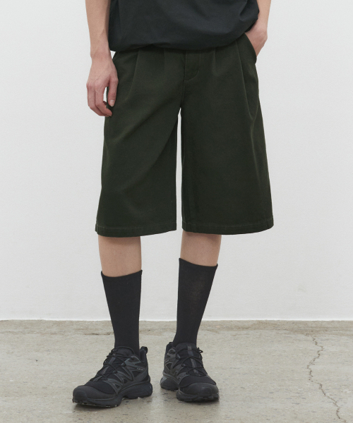 DECET(デケト)の「Cotton 2Pleats Shorts DCPT041Khaki(その他パンツ・レディース・その他・32/30/26/28)」の5枚目の写真
