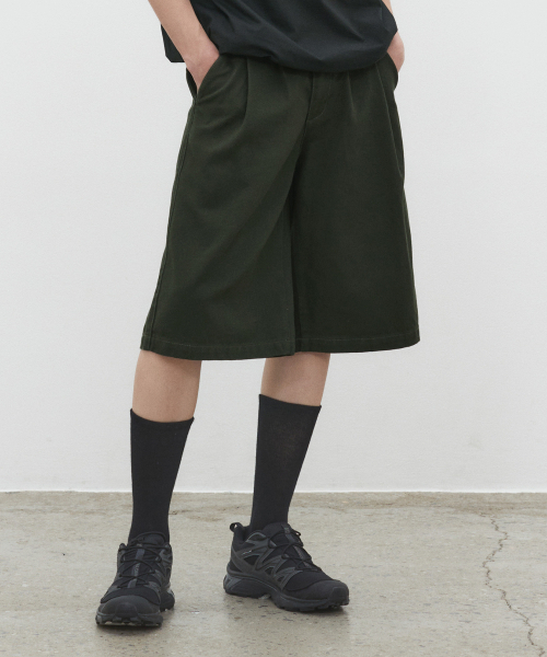 DECET(デケト)の「Cotton 2Pleats Shorts DCPT041Khaki(その他パンツ・レディース・その他・32/30/26/28)」の6枚目の写真
