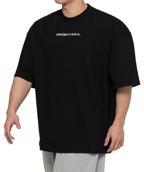 ARDENTSOUL(アーデントソウル)の「4cmクロップオーバーサイズ半袖(ブラック)(Tシャツ/カットソー・メンズ・その他・MEDIUM/LARGE/X-LARGE/XX-LARGE)」の1枚目の写真