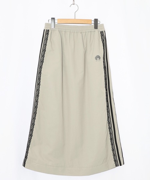 ScoLar（スカラー）の「153719：レース×ライン入りナイロンワッシャースカート（スカート・レディース・ブラック/グレー/パープル・M）」の3枚目の写真