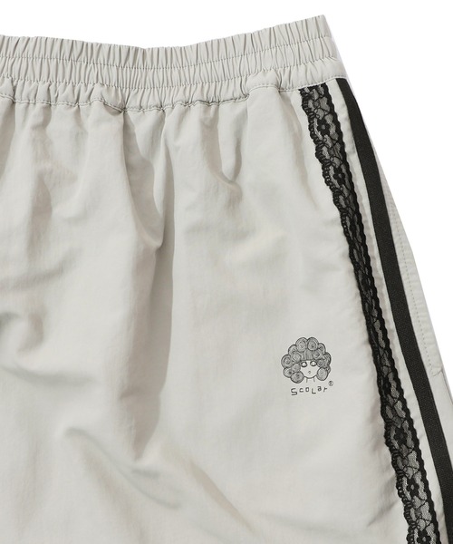 ScoLar（スカラー）の「153719：レース×ライン入りナイロンワッシャースカート（スカート・レディース・ブラック/グレー/パープル・M）」の15枚目の写真