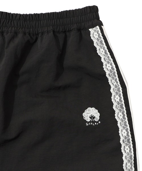 ScoLar（スカラー）の「153719：レース×ライン入りナイロンワッシャースカート（スカート・レディース・ブラック/グレー/パープル・M）」の17枚目の写真