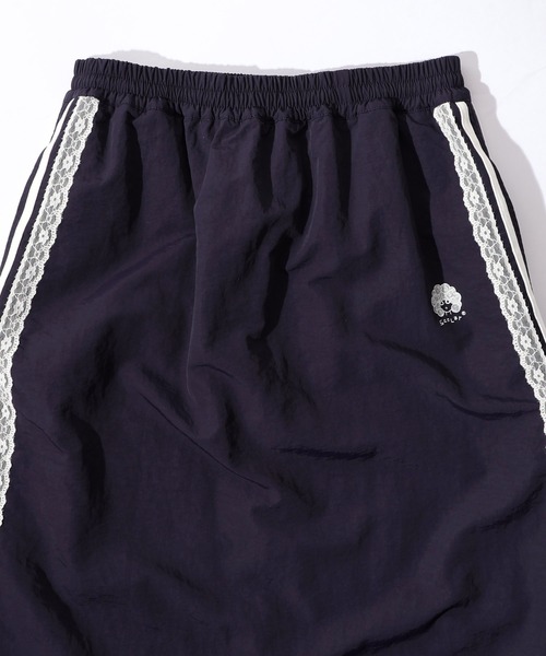 ScoLar（スカラー）の「153719：レース×ライン入りナイロンワッシャースカート（スカート・レディース・ブラック/グレー/パープル・M）」の19枚目の写真