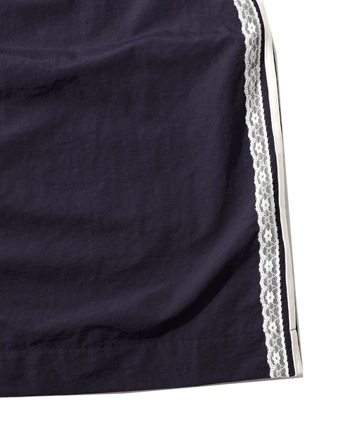 ScoLar（スカラー）の「153719：レース×ライン入りナイロンワッシャースカート（スカート・レディース・ブラック/グレー/パープル・M）」の6枚目の写真