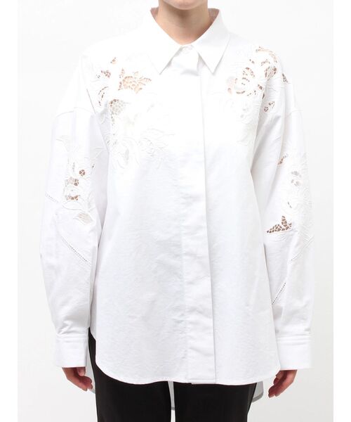 ELENDEEK（エレンディーク）の「エンブロイダリーオーバーシャツ（シャツ/ブラウス・レディース・オフホワイト/グレー・FREE）」の14枚目の写真