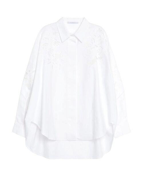 ELENDEEK（エレンディーク）の「エンブロイダリーオーバーシャツ（シャツ/ブラウス・レディース・オフホワイト/グレー・FREE）」の3枚目の写真