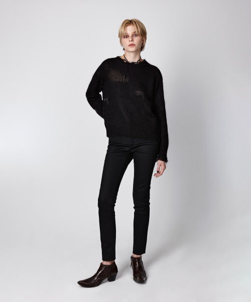 EAN JO(イアンジョー)の「KIDMOHAIR DISTRESSED KNIT (BLACK)(ニット/セーター・レディース・ブラック・FREE)」の3枚目の写真