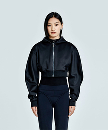 Metal Logo Thong Hoodie Zip-up - Black (woman)