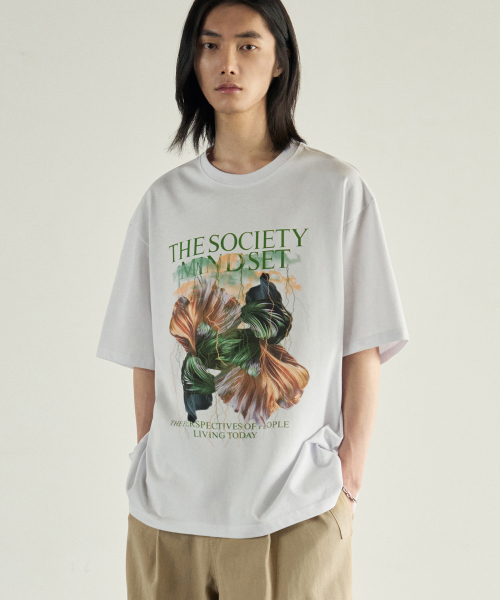 ROTEMBER（ローテンバー）の「スティルライフフラワーハーフTシャツ[ホワイト]（Tシャツ/カットソー・メンズ・その他・LARGE/X-LARGE）」の2枚目の写真