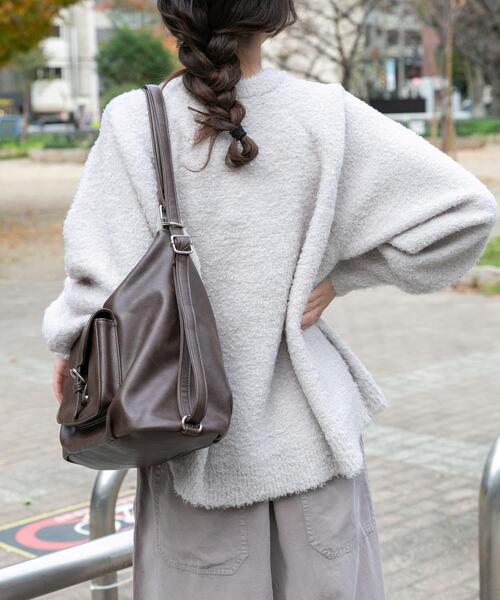 ITEMS URBANRESEARCH（アイテムズ アーバンリサーチ）の「ボリュームスリーブラグランニット（ニット/セーター・レディース・ネイビー/グレー系その他/ミント・FREE）」の6枚目の写真