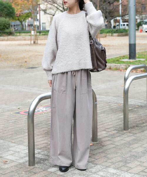 ITEMS URBANRESEARCH（アイテムズ アーバンリサーチ）の「ボリュームスリーブラグランニット（ニット/セーター・レディース・ネイビー/グレー系その他/ミント・FREE）」の8枚目の写真