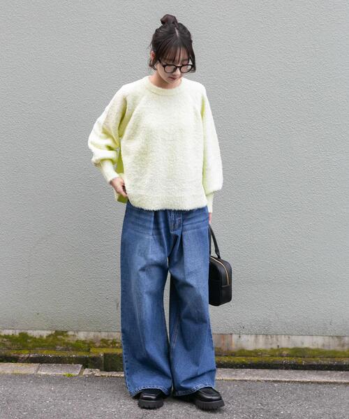 ITEMS URBANRESEARCH（アイテムズ アーバンリサーチ）の「ボリュームスリーブラグランニット（ニット/セーター・レディース・ネイビー/グレー系その他/ミント・FREE）」の16枚目の写真