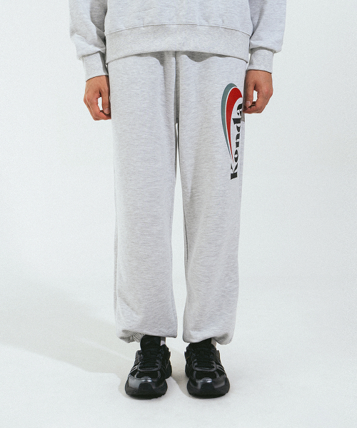 KENDA（ケンダ）の「SLASH LOGO SWEATPANTS (LIGHT MELANGE)（スウェットパンツ・レディース・チャコールグレー・SMALL/MEDIUM/LARGE）」の2枚目の写真