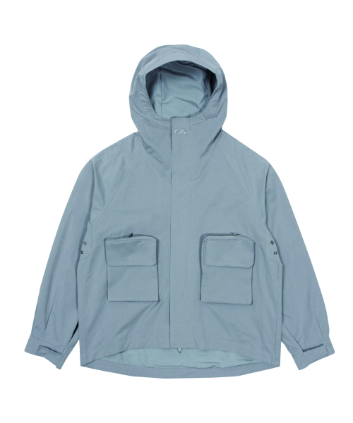 STITCH HOODED JACKET-[GRAY]