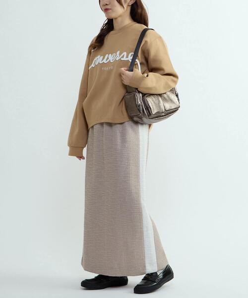 CONVERSE TOKYO(コンバーストウキョウ)の「SIDE LINE GLITTER TWEED SKIRT(スカート・レディース・ベージュ/ネイビー・FREE)」の7枚目の写真