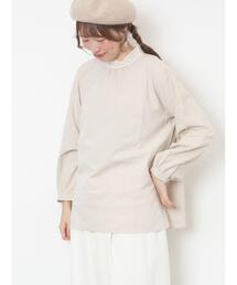 Samansa Mos2 | 【保温加工】襟レースブラウス(シャツ/ブラウス)