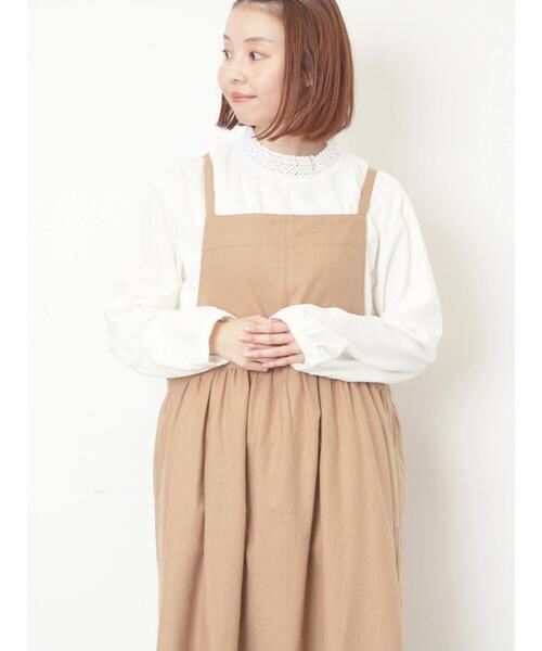 Samansa Mos2（サマンサ モスモス）の「【保温加工】襟レースブラウス（シャツ/ブラウス・レディース・チャコールグレー/ベージュ/オフホワイト/サックスブルー・F）」の5枚目の写真