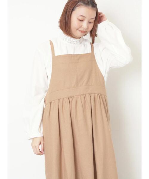 Samansa Mos2（サマンサ モスモス）の「【保温加工】襟レースブラウス（シャツ/ブラウス・レディース・チャコールグレー/ベージュ/オフホワイト/サックスブルー・F）」の6枚目の写真