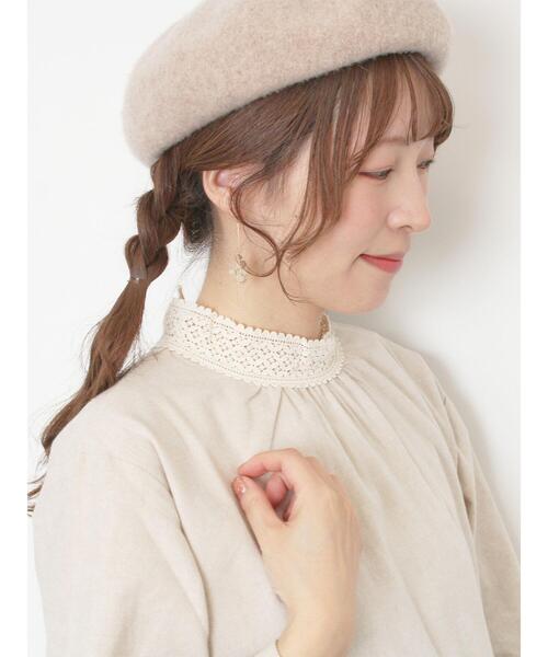 Samansa Mos2（サマンサ モスモス）の「【保温加工】襟レースブラウス（シャツ/ブラウス・レディース・チャコールグレー/ベージュ/オフホワイト/サックスブルー・F）」の9枚目の写真