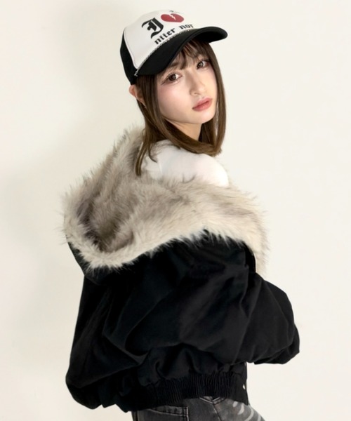 A'GEM/9 × .kom 『ARULE/アルール』 ファー付きジャンパー ARULE│A