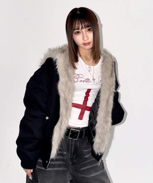 A'GEM/9 × .kom 『ARULE/アルール』 ファー付きジャンパー ARULE│A