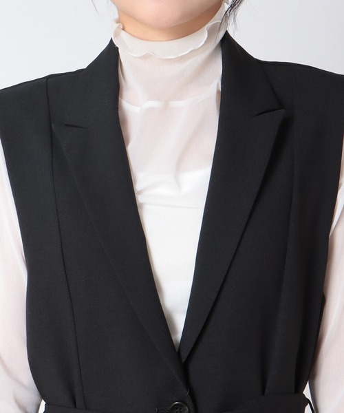 Jines（ジネス）の「スリットデザインロングジレ（その他アウター・レディース・ブラック・38）」の6枚目の写真