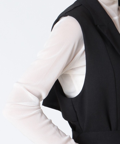 Jines（ジネス）の「スリットデザインロングジレ（その他アウター・レディース・ブラック・38）」の9枚目の写真