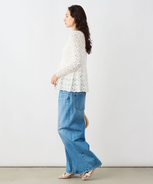 NOLLEY’S Sophi（ノーリーズソフィ）の「《セットアップ対応》ウォッシャブルストレッチレースペプラムプルオーバー（シャツ/ブラウス・レディース・ブラック/ホワイト・38）」の18枚目の写真