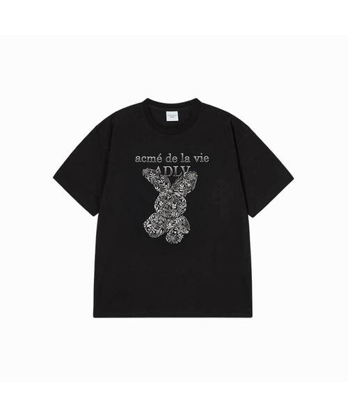 acme de la vie(アクメドラビ)の「GARDEN FUZZY RABBIT SHORT SLEEVE T-SHIRT (2COLOR)(Tシャツ/カットソー・メンズ・ホワイト/ブラック・0/1/2)」の2枚目の写真