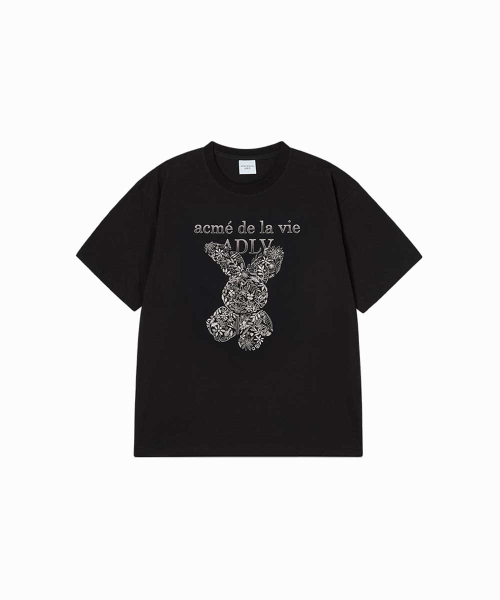 acme de la vie(アクメドラビ)の「GARDEN FUZZY RABBIT SHORT SLEEVE T-SHIRT (2COLOR)(Tシャツ/カットソー・メンズ・ホワイト/ブラック・0/1/2)」の3枚目の写真