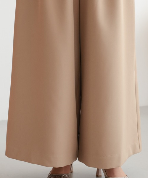 TOKYO OFFICA（トーキョーオフィカ）の「卒業式・入学式・学校行事・結婚式 対応  ママ アシンメトリードレープ レイヤード風ノースリーブトップス ワイドパンツ セットアップ セレモニー オフィスカジュアル スーツ（スーツセット・レディース・ベージュ/チャコール/ブラック・M/L）」の20枚目の写真