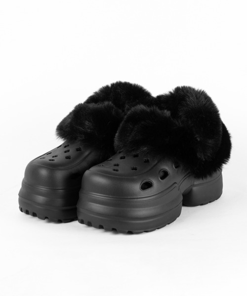me+em select(ミームセレクト)の「【 2color 】フェイクファー厚底クロッグサンダル / Fake fur platform clog sandals(その他シューズ・レディース・アイボリー/ブラック・SMALL/LARGE/MEDIUM)」の22枚目の写真