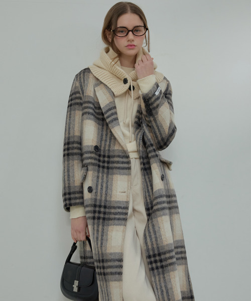 SLOWLOLLI（スローローリ）の「An check handmade coat - Check（ダッフルコート・レディース・チェック・FREE）」の4枚目の写真