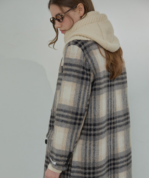SLOWLOLLI（スローローリ）の「An check handmade coat - Check（ダッフルコート・レディース・チェック・FREE）」の6枚目の写真