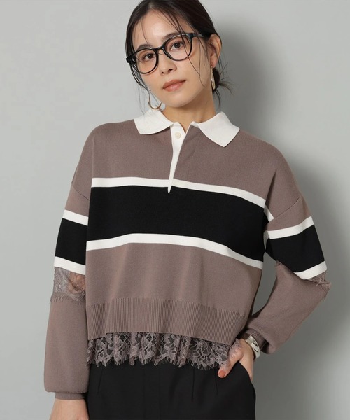 レース切替ラガーニット（ニット/セーター）｜Arpege story