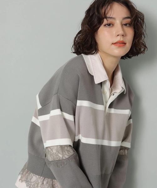 レース切替ラガーニット（ニット/セーター）｜Arpege story