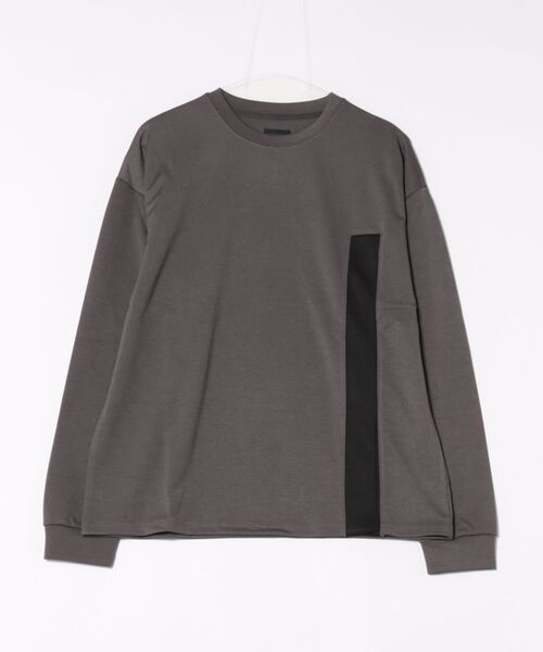 MMMM（エムエムエムエム）の「【MMMM】フロントスリットロングスリーブTEE（Tシャツ/カットソー・メンズ・チャコールグレー/ブラック・MEDIUM/LARGE）」の2枚目の写真