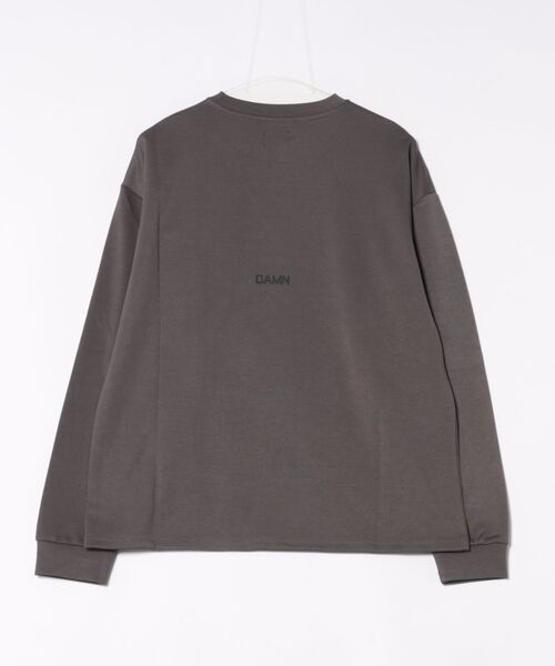 MMMM（エムエムエムエム）の「【MMMM】フロントスリットロングスリーブTEE（Tシャツ/カットソー・メンズ・チャコールグレー/ブラック・MEDIUM/LARGE）」の3枚目の写真
