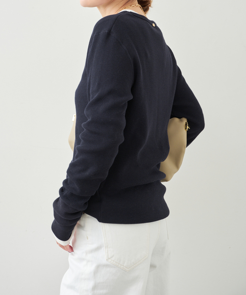 Deuxieme Classe（ドゥーズィエムクラス）の「*WOOLY WAFFLE プルオーバー（Tシャツ/カットソー・レディース・ネイビー/ホワイト/ライトグレー・FREE）」の21枚目の写真