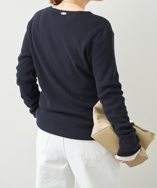 Deuxieme Classe（ドゥーズィエムクラス）の「*WOOLY WAFFLE プルオーバー（Tシャツ/カットソー・レディース・ネイビー/ホワイト/ライトグレー・FREE）」の20枚目の写真