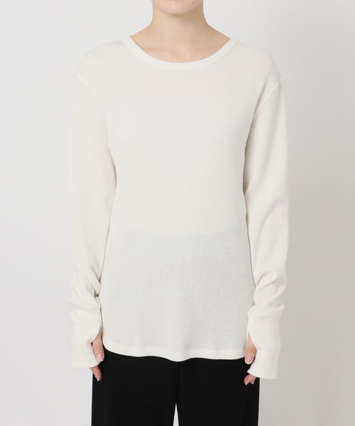 Deuxieme Classe（ドゥーズィエムクラス）の「*WOOLY WAFFLE プルオーバー（Tシャツ/カットソー・レディース・ネイビー/ホワイト/ライトグレー・FREE）」の5枚目の写真