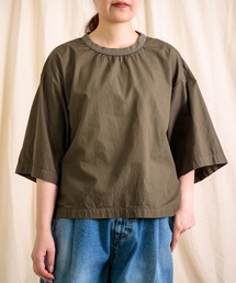 prit | [prit] サイロプレミアム天竺×ブロード切替 5分袖ビッグスリーブＴシャツ(Tシャツ/カットソー)