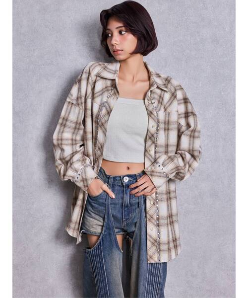 GYDA（ジェイダ）の「chainストラップラメテレコビスチェ（キャミソール・レディース・ブラック/オフホワイト・FREE）」の16枚目の写真