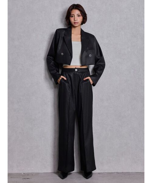 GYDA（ジェイダ）の「chainストラップラメテレコビスチェ（キャミソール・レディース・ブラック/オフホワイト・FREE）」の19枚目の写真