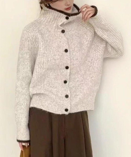 semplice(センプリチェ)の「ガーディアン(カーディガン/ボレロ・レディース・オフホワイト/ダークグレー/ライトグレー/ブラウン・F)」の12枚目の写真