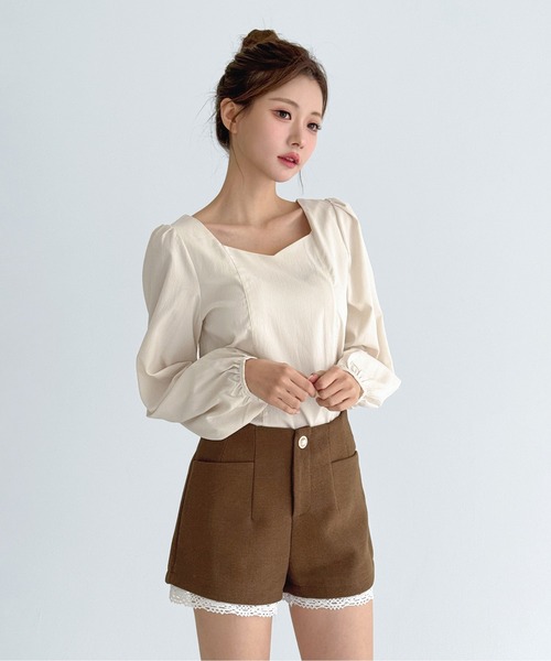 by muni:r(バイ ムニール)の「レースヘムポイントショートパンツ/2026 SS COLLECTION(その他パンツ・レディース・ブラウン/ホワイト/ブラック・MEDIUM/SMALL)」の18枚目の写真